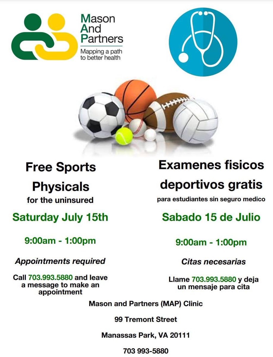 Go get your sports physicals! <a href="/MPCougars/">MPark Athletics</a> <a href="/MpMiddle/">Manassas Park Middle School</a> <a href="/MPHSVACougars/">MPHSCougars</a>