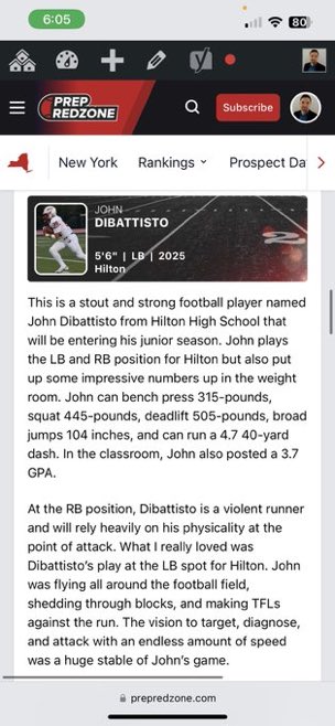 jjdibattisto35's tweet photo. Thank you @didomenicomatt5 and @PrepRedzone for writing this article, I appreciate it. https://t.co/PxbfeiSDmA