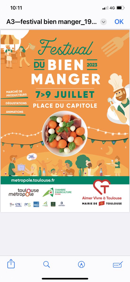 Festival du #Bienmanger du 7 au 9 juillet 2023 place du Capitole. #circuitscourts