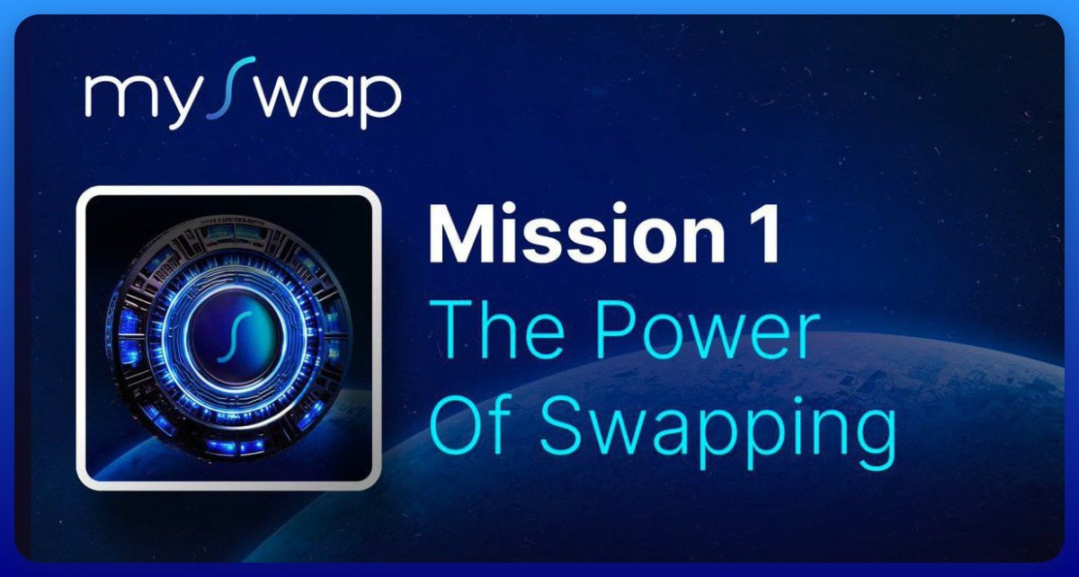 1/
POTENTIAL RETROACTIVE AIRDROP 🪂

𝗠𝘆𝗦𝘄𝗮𝗽 - 𝗤𝘂𝗲𝘀𝘁 𝟭

<a href="/mySwapxyz/">mySwap - Starknet AMM</a> ,one of the leading DEX on Starknet, launches a series of quests with NFTs to collect

Actions performed could make you eligible for a potential retroactive airdrop

#airdrop #airdrops #Starknet