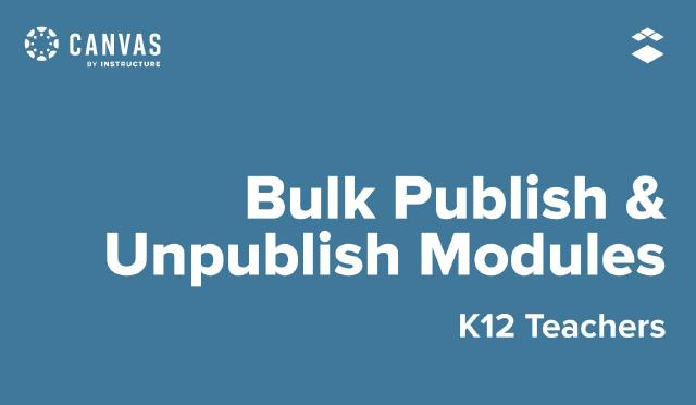 Dreams come true ❤️ 

Bulk Publish and Unpublish Modules and Items is now available right in time for #backtoschool <a href="/Canvas_by_Inst/">Canvas by Instructure</a> <a href="/Instructure/">Instructure</a>

Check out this video to learn more about this new feature: k12csm.instructuremedia.com/embed/d62ef285…
