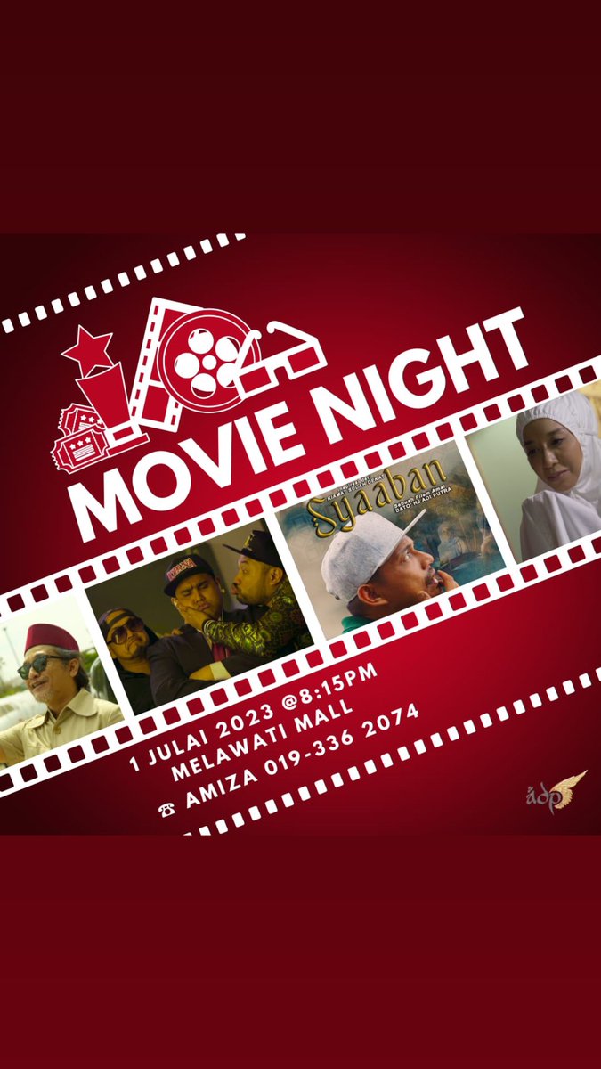 MyaHussin's tweet photo. Guys... Ada yang nak tonton Filem amal Syaaban? Lets join us! Tempat terhad. 

Penampilan khas Dato' Hj Adi Putra ❤️ #syaaban https://t.co/2nlw5pgrCx