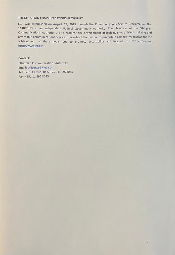 eca_ethiopia's tweet photo. Press Release on Issuance of Request for Qualifications (RFQ) for a Second New Telecommunications License (License B)
#Ethiopia @EthiopianNewsA
https://t.co/gds6FQV2uh https://t.co/jbfEwhkkPK