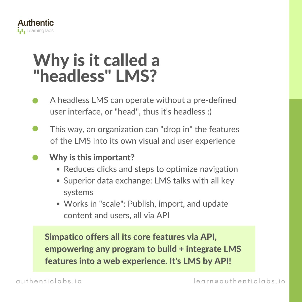 learn_authentic's tweet image. Don't be scared when we say headless🙂
It's actually helpful!
#headlessLMS #LMSbyAPI #elearning #simpatico #LMS