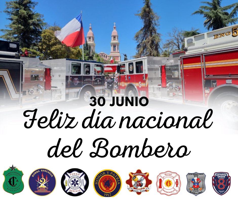 Hoy en el Día Nacional del Bombero quiero saludar a todos los <a href="/BomberosdeChile/">Bomberos de Chile</a> en especial a quienes conforman el Cuerpo de Bomberos de Rancagua
<a href="/CentralCBRgua/">Central CB. Rancagua</a>