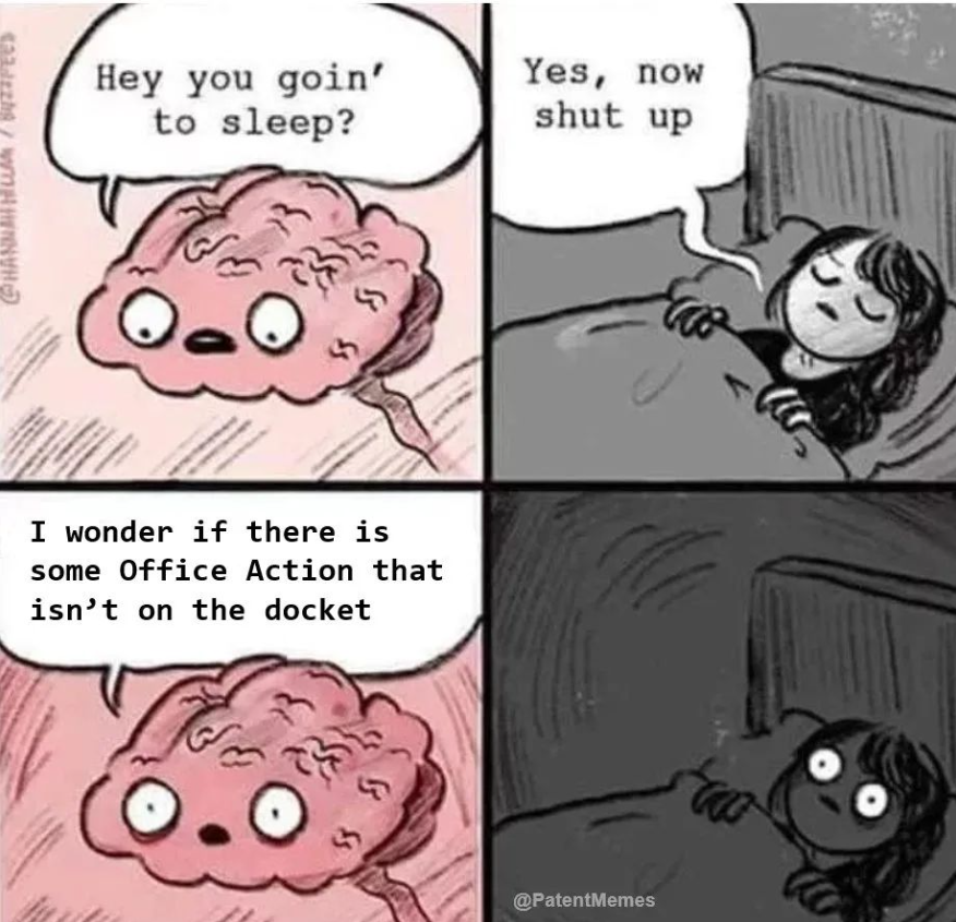 BicolliMikele's tweet photo. 101 reasons why #patent attorneys can't sleep 😅

#PatentAttorney #IntellectualProperty #Lawyer #PatentLaw #IPAttorney #PatentLitigation #PatentProsecution #PatentPortfolio #PatentProtection #InnovationLawyer #PatentStrategy #IPRights #PatentLawFirm #PatentConsultant #Patents https://t.co/KpDjUyuAy4