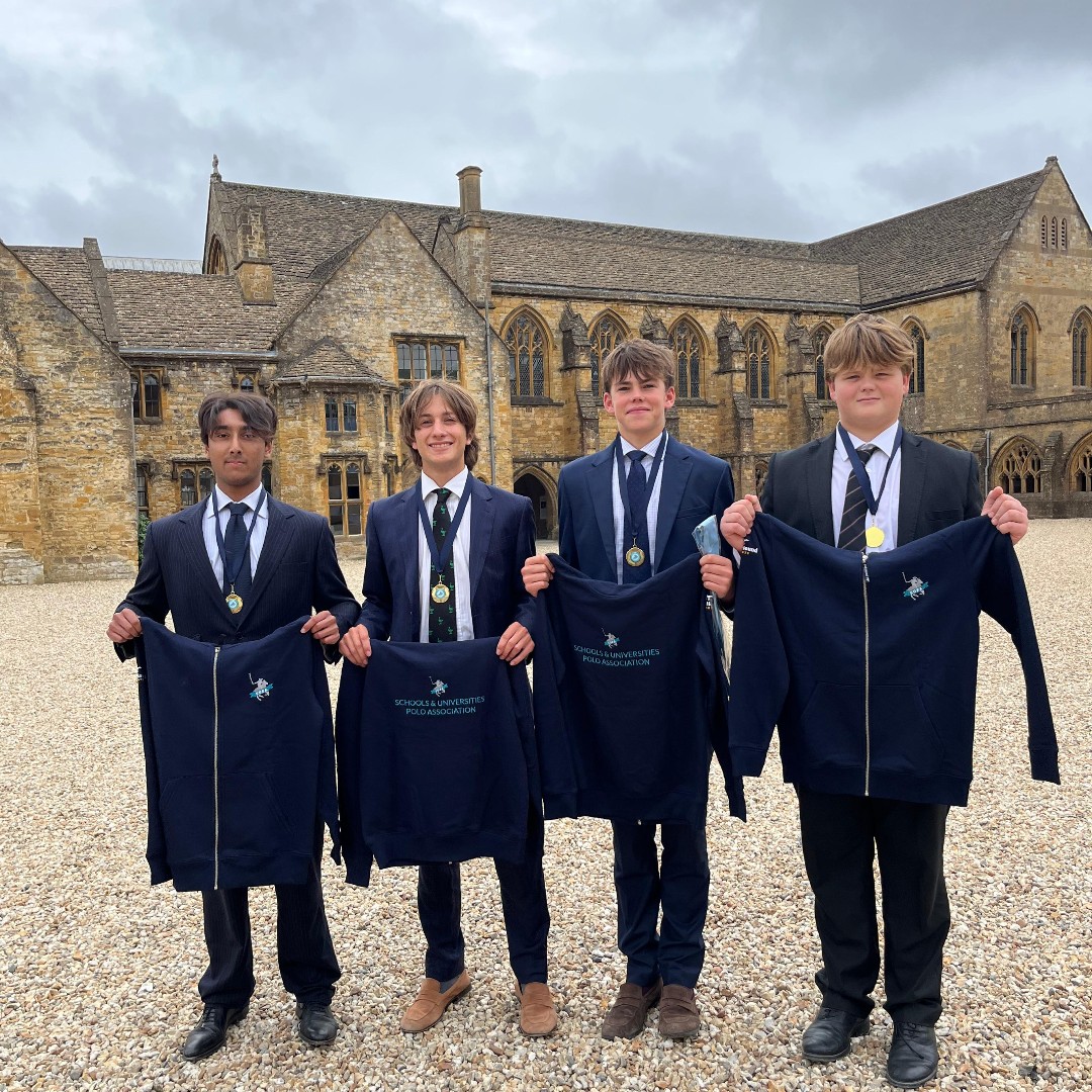 Congratulations to our Polo team, who, after Lists received their medals and hoodies from the SUPA tournament. Mustafa C, Cassius H, Ben S, and Jake B should be extremely proud of all that they have achieved. 
#Sherborne <a href="/sherbornesport/">Sport | Sherborne School</a> #Polo <a href="/BSAboarding/">BSA Boarding</a> <a href="/SchoolsTatler/">Tatler Schools Guide</a>