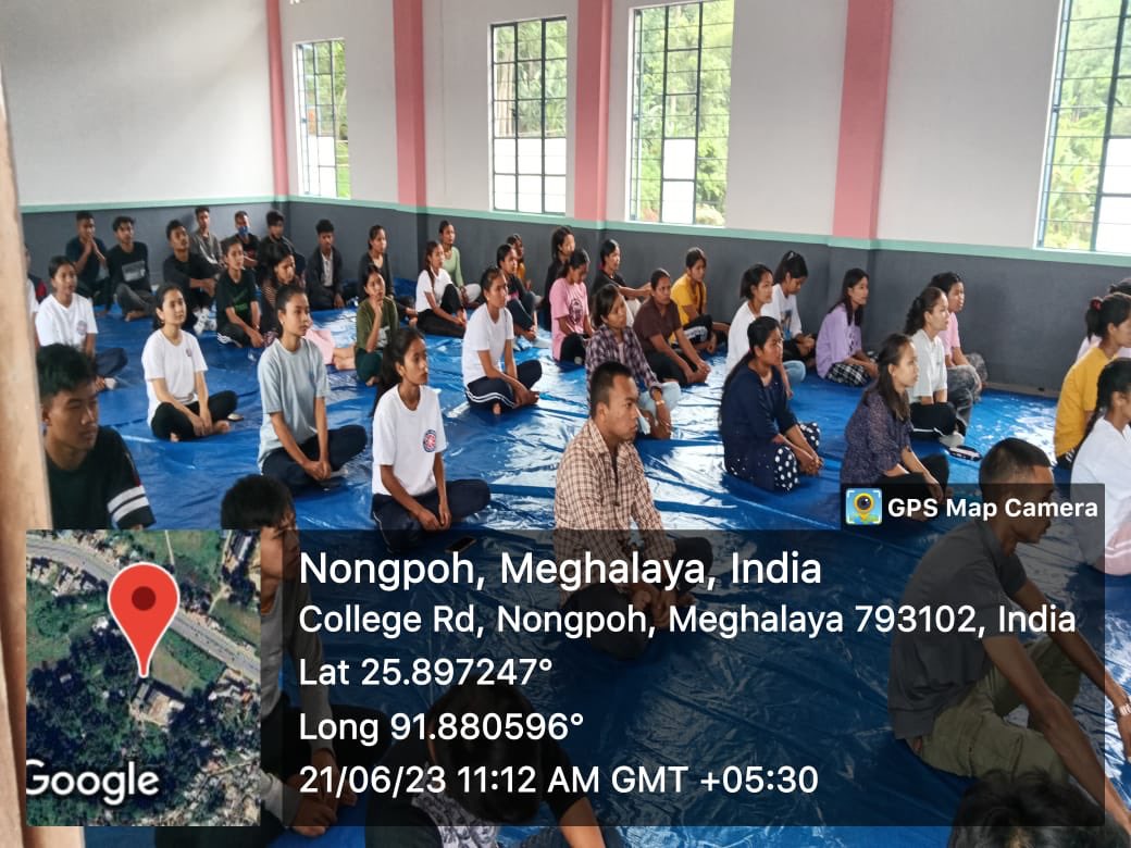 bhoi_ri's tweet image. Celebration of 9th International Day of Yoga 2023 (‘Yoga for Vasudhaiva Kutumbakam') organised by NSS Unit in collaboration with Health &amp;amp;  Hygiene Club, Ri Bhoi College, Nongpoh Yoga Instructor: Mr. Wanshai Lyngdoh21st June 2023
#internationaldayofyoga #ribhoicollege #nssunit