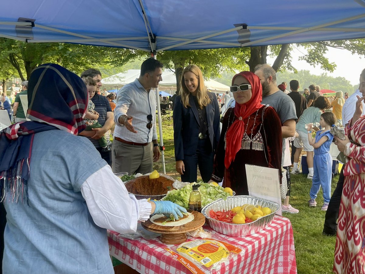 GovSherrillNJ's tweet photo. It was wonderful to join the @TCCNJ in Wayne for their Eid al-Adha festival last night. It was a great celebration of food, culture and the arts from so many countries! #EidMubarak https://t.co/U6wfBPt3E5