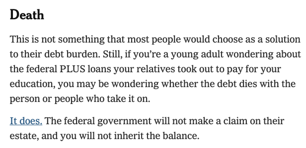 evanhill's tweet photo. NYT liveblog with a helpful list of the six ways you can still cancel your student loan debt https://t.co/WN9vm4eoYX