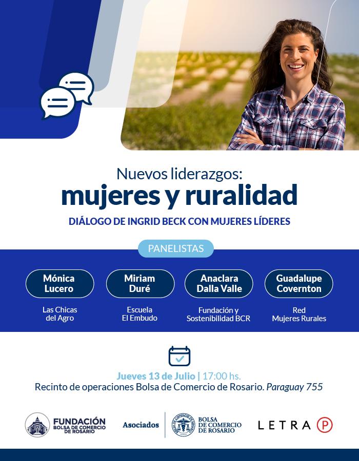 Estimada/os, invitamos a la charla sobre "Nuevos Liderazgos: mujeres y ruralidad"

🗓️ Jueves 13 de julio 
🕰️ 17 hs.
🏢 Bolsa de Comercio de Rosario (Paraguay 755)

👉 Inscripciones abiertas y gratuitas forms.gle/RGXhsdCTWAfBmc…

¡Esperamos contar con su presencia!