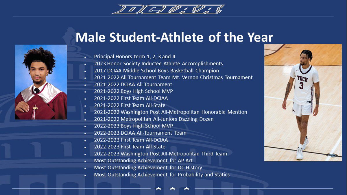 Introducing our 2022-2023 Senior Student Athlete of the Year Award Winners Congratulations again to these athletes #wearedciaa #dciaa #dcps