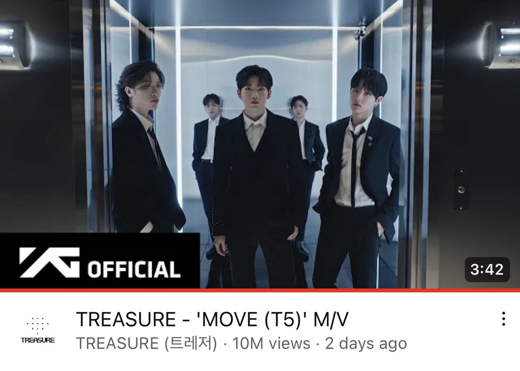 kkyutiesdimple's tweet image. TREASURE - ‘MOVE (T5)’ MV has surpassed 10M views🎉🥳🎉🥳🎊 

Cheers to another milestone! Let’s get that full SNS points teume! Keep streaming! 

#T5 
#트레저 
#TREASURE 
@treasuremembers
