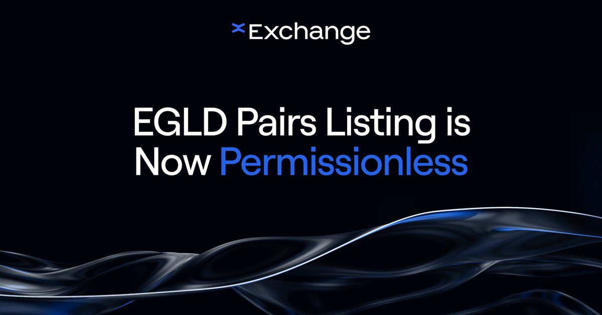 Tokens can now be permissionlessly listed in pair with EGLD on xExchange!

Giving every project in the MultiversX ecosystem the opportunity to create a market with the native token and reach a broad audience.

#HypergrowthX accelerates!

xExchange.com