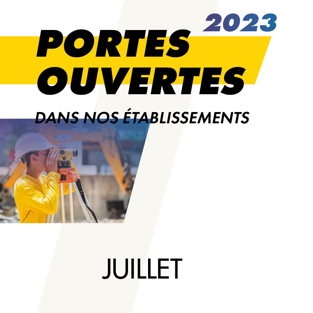 /JOURNÉES PORTES OUVERTES / 

Programme du mois de juillet : 
- BTP CFA Rhône à Dardilly : Samedi 5 juillet de 14h à 18h

 ⚠️Dernière JPO de l'année !

Réservation ici : go.oncehub.com/btpcfarhone?ut…
