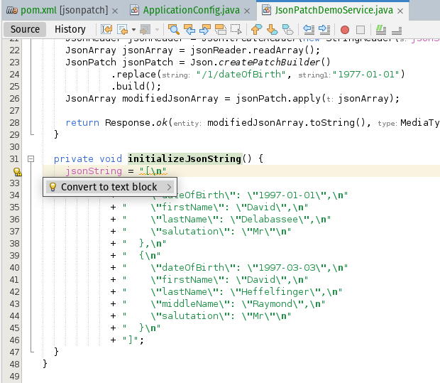 David R. Heffelfinger (@ensode) on Twitter photo .<a href="/netbeans/">Apache NetBeans</a> makes it really easy to refactor your code to use @Java 15+ text blocks. .<a href="/netbeans/">Apache NetBeans</a> makes it really easy to refactor your code to use @Java 15+ text blocks.