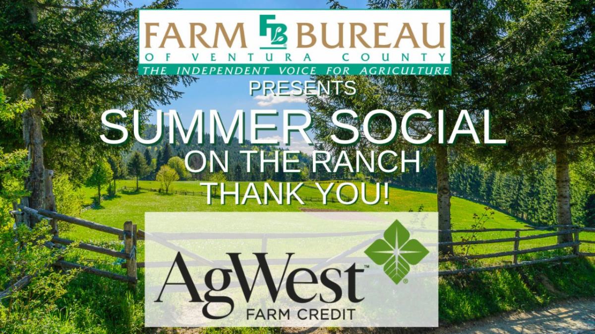 Just two weeks away- FBVC Summer Social on the Ranch!  Sponsored by @agwestfc 

July 15th: Gate opens at noon

Farm Bureau members $40
