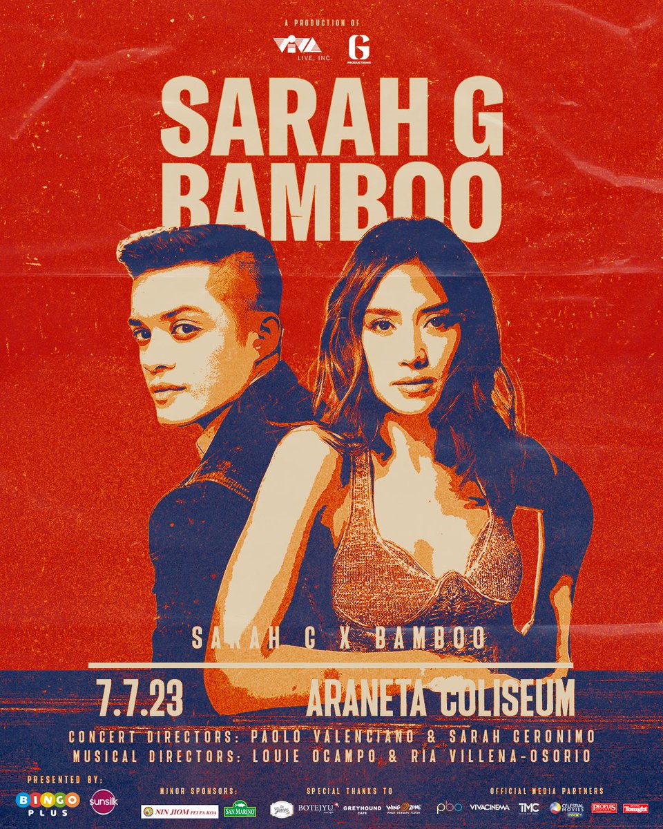 Messy1994's tweet photo. VIP Standing Ticket Holders!
Now is your chance to get that photo op with Popstar Royalty, Sarah G and Rock Icon, Bamboo! 

Announcement of winners at @gproductionsph July 6, 8pm! 

Reg Link https://t.co/jcvmAZpM8y

Buy your 07-07 tix now!  https://t.co/htkniIGNr3

#AshBooConcert https://t.co/ceJTFLcEq1
