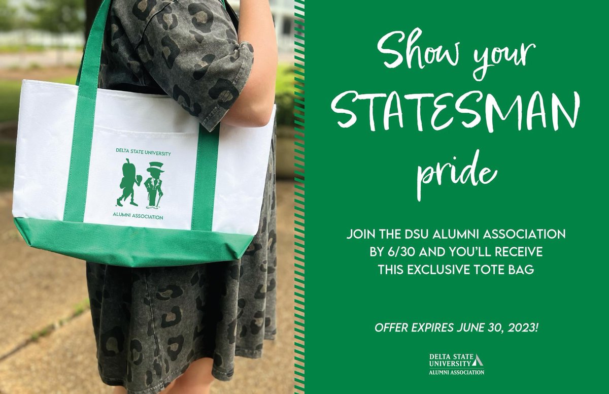 DSU_Alumni's tweet image. Today is the LAST DAY to join, renew, or upgrade your membership to the DSU Alumni Association &amp;amp; receive this exclusive Alumni Tote Bag! 🎉#JoininJune #DSUAlumni #DSUFamily