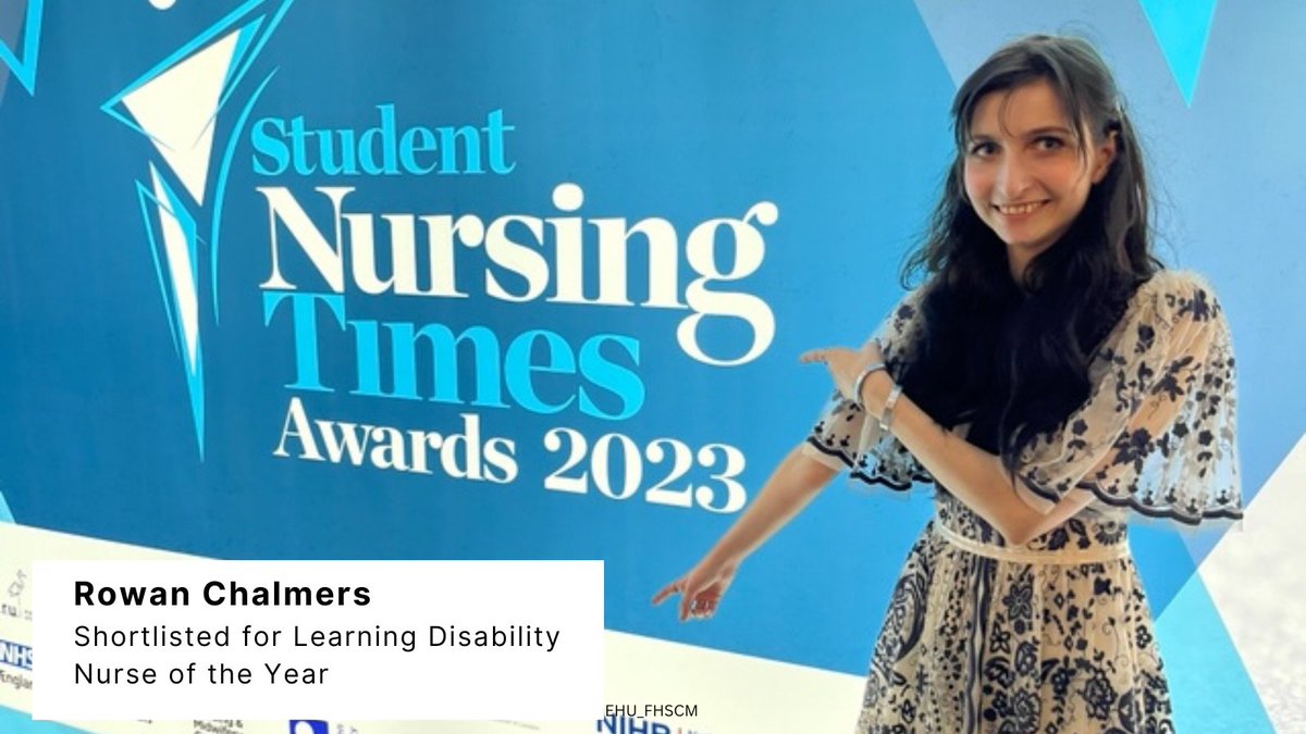 EHU_FHSCM's tweet photo. Our faculty highlights for June:

Rowan Chalmers (MNSW (Hons) Learning Disabilities Nursing &amp; Social Work) was shortlisted for Learning Disability Nurse of the Year at the Student Nusing Times Awards. https://t.co/gokuTmGmj1
