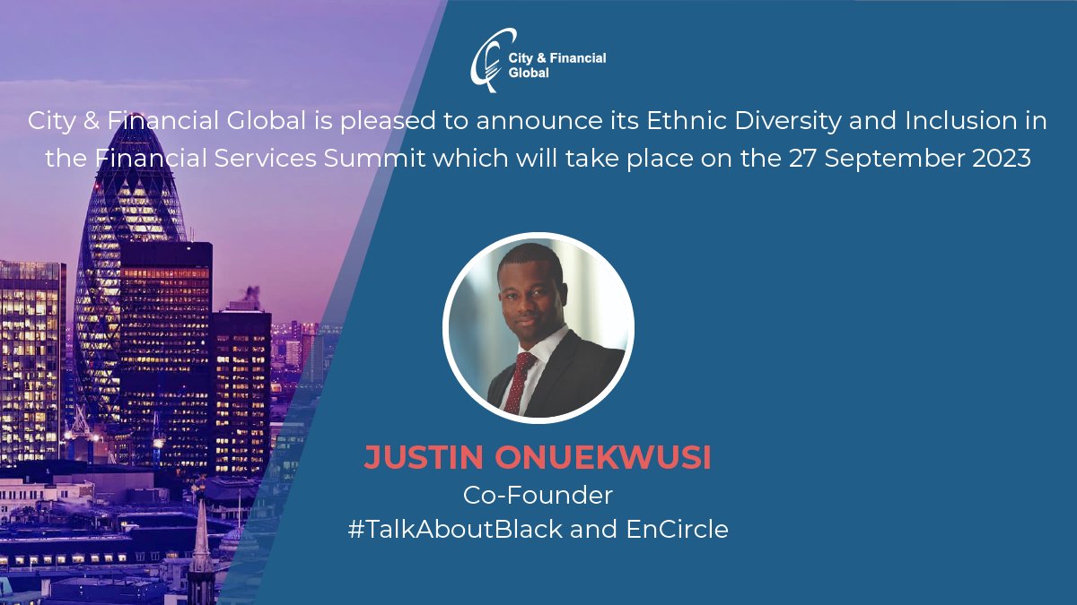 We are pleased to let you know Justin Onuekwusi, Co-Founder, <a href="/talkaboutblack/">talkaboutblack</a> and <a href="/EnCircleMentor/">EnCircle</a>, will be speaking at the next edition of the Ethnic Diversity and Inclusion in the Financial Services Summit on 27 September.
Register here: cityandfinancialglobal.com/ethnic-diversi……
#RacialDiversity