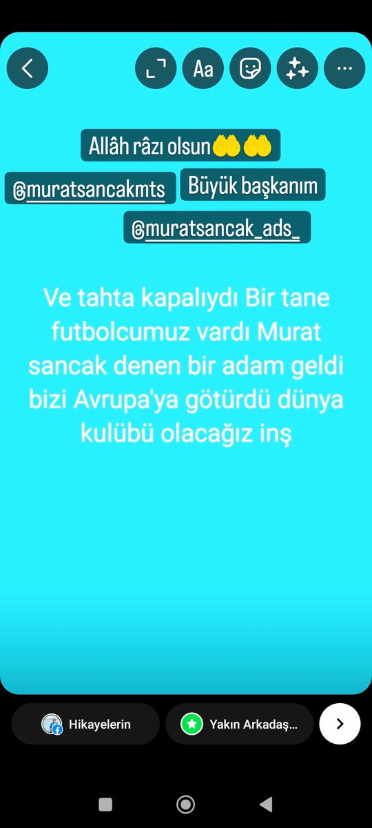 Dünya kulübü olacağız inşallah Allâh râzı olsun başkanım👑👑 @MuratSancakMt