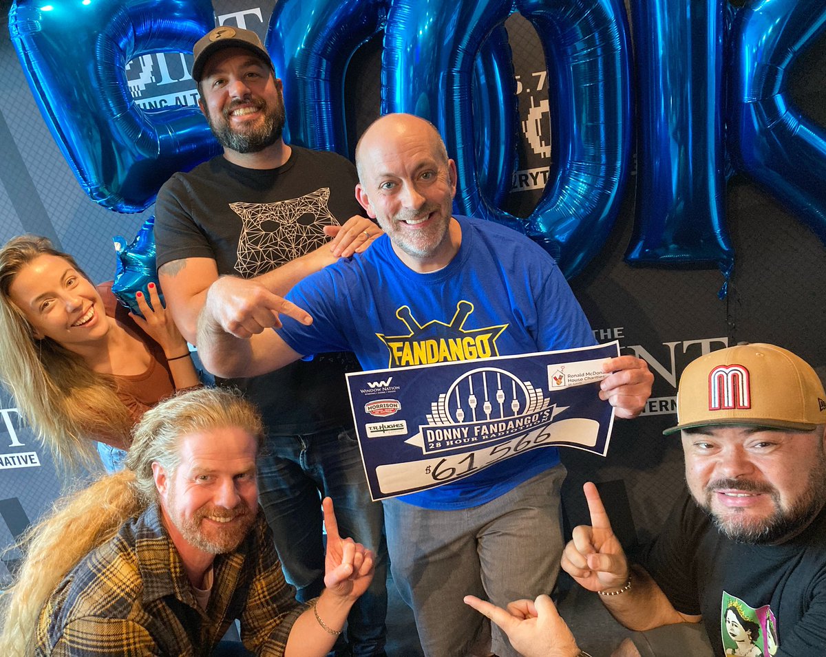 1057thePoint's tweet photo. Thank you to all the @rizzshow Weirdos for once again stepping up this morning to support the @fandango1057 28-Hour Radiothon! As of 10a we’ve passed $61k raised for @rmhcstl! 

Last year we got to $68k…can we beat it??? #28HourRadiothon https://t.co/3H69mTWeKO