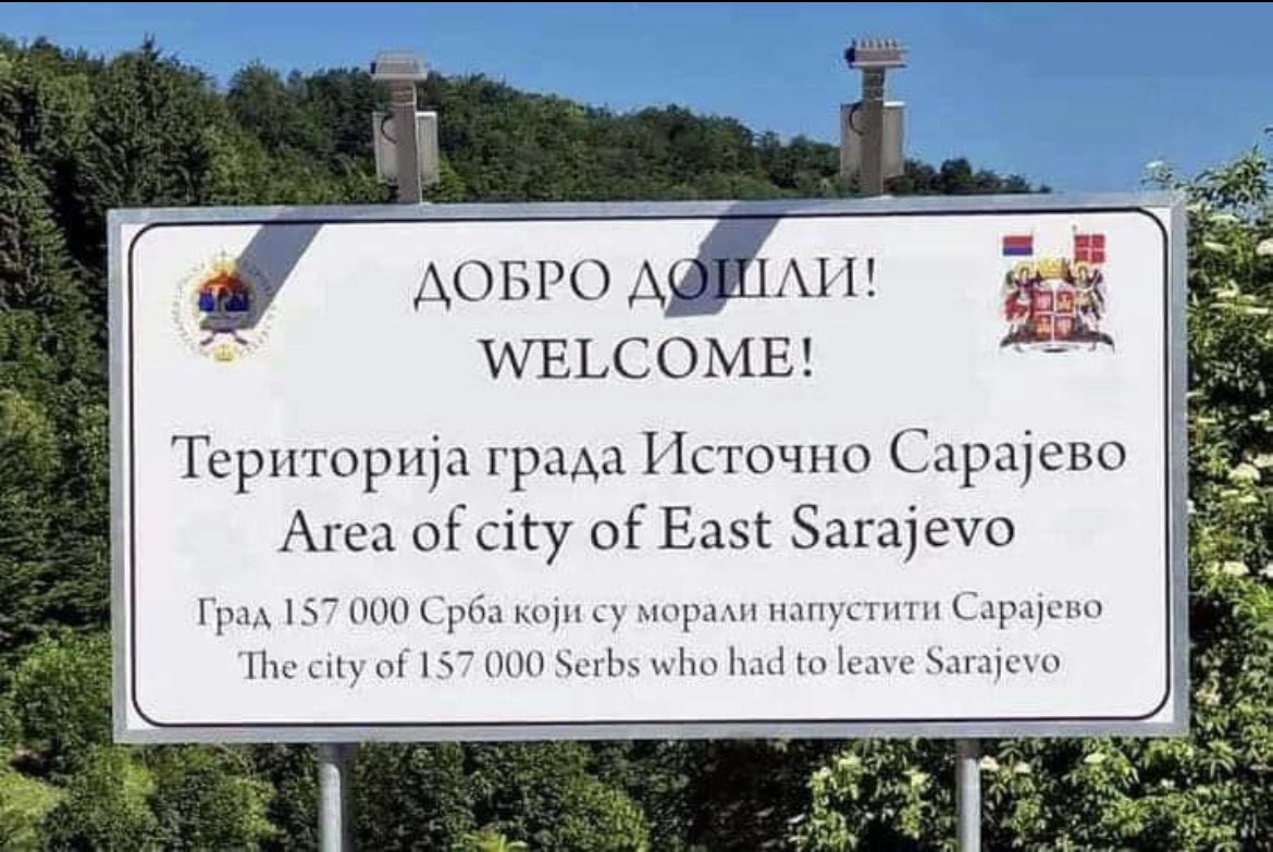 The city of 157000 Serbs who had to leave #Sarajevo.
