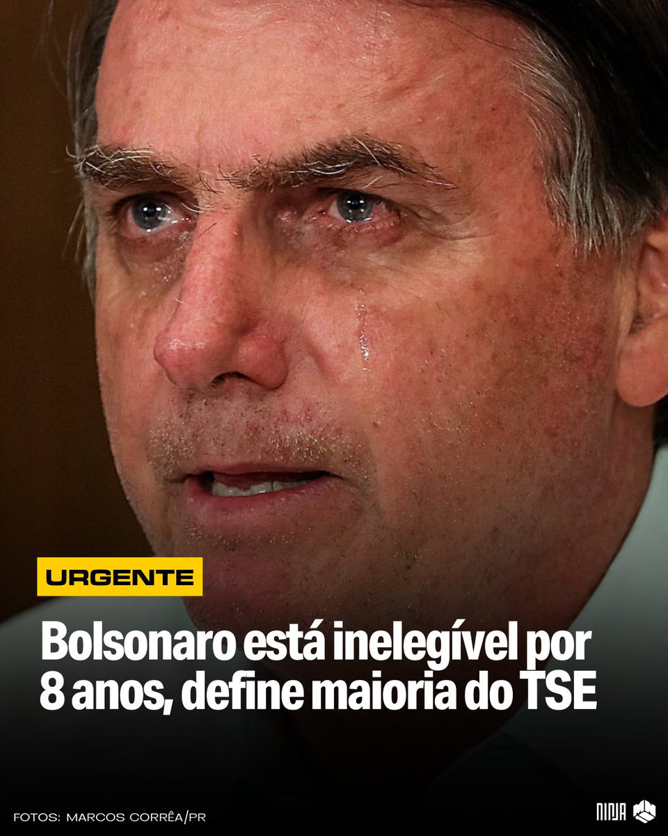 MidiaNINJA's tweet image. Acabou! Com voto de Carmem Lúcia, TSE forma maioria para tornar Bolsonaro inelegível.