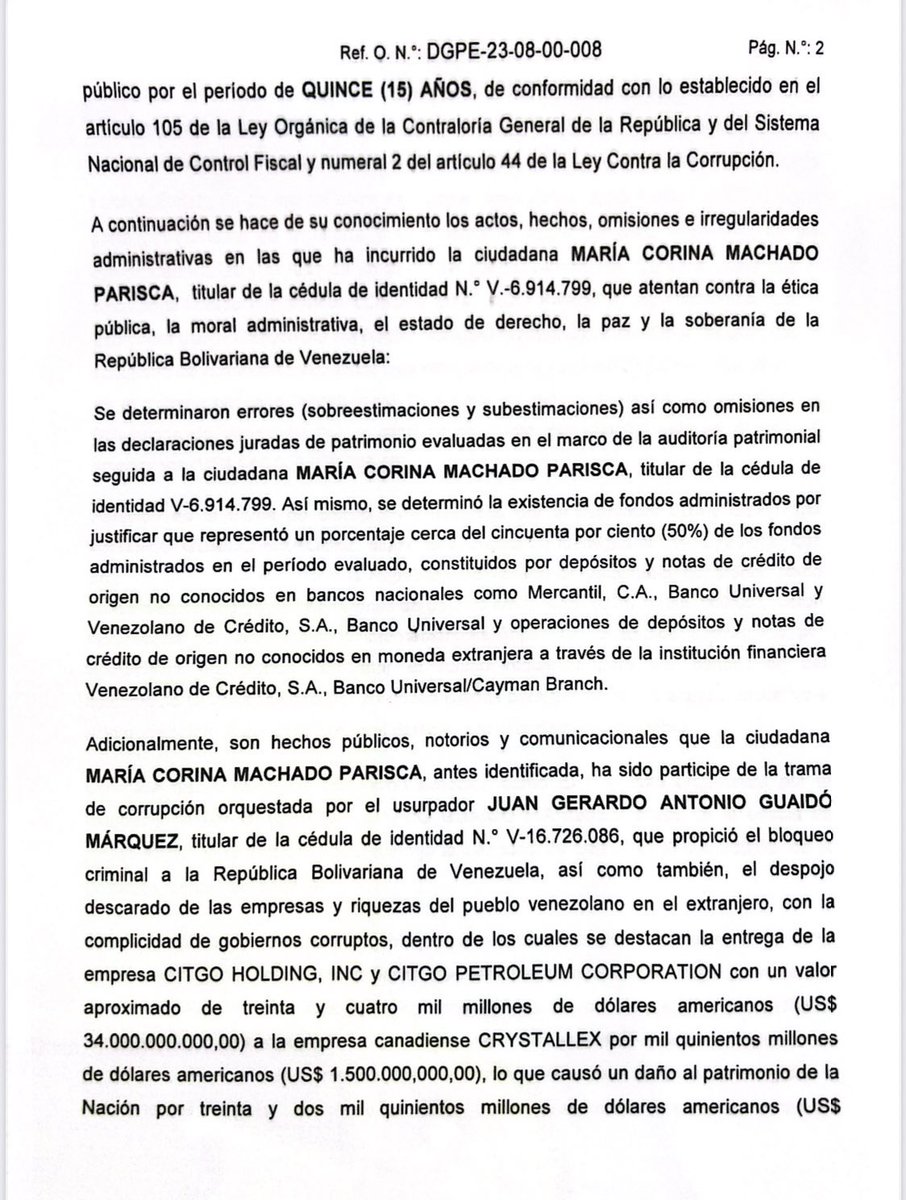 laprensave's tweet image. El diputado de la AN 2020, José Brito, anunció que María Corina Machado está inhabilitada por 15 años para el ejercicio de cualquier cargo público, según la repuesta que recibió de la Contraloría General de la República.
#noticias #noticiasvenezuela #mariacorina