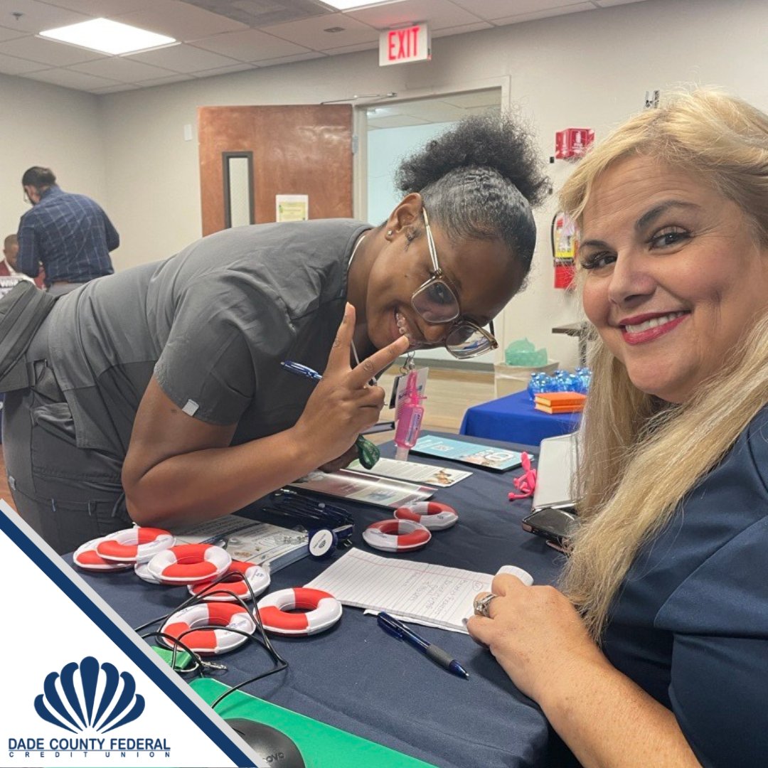 DCFCU's tweet photo. It was a pleasure attending @JacksonHealth Financial Wellness Fair this week. On our final visit this week, Evelyn, our Business Development Specialist had the pleasure of catching up with Michelle & Eva from Jackson North Campus.
#dcfcu #finlit #ourcounty https://t.co/VC7B5hFYEF