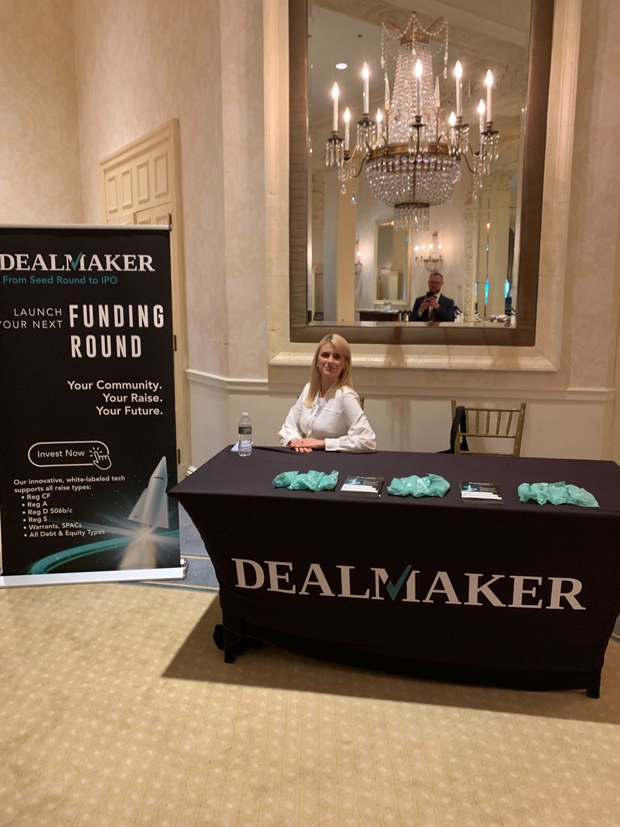 Dealmakertech's tweet photo. Great day at the #RegAConference in Rye, New York. Come find us if you're here today! #DealMaker #StartupFunding #RegulationA #EquityCrowdfunding https://t.co/17sZ9T5EDL
