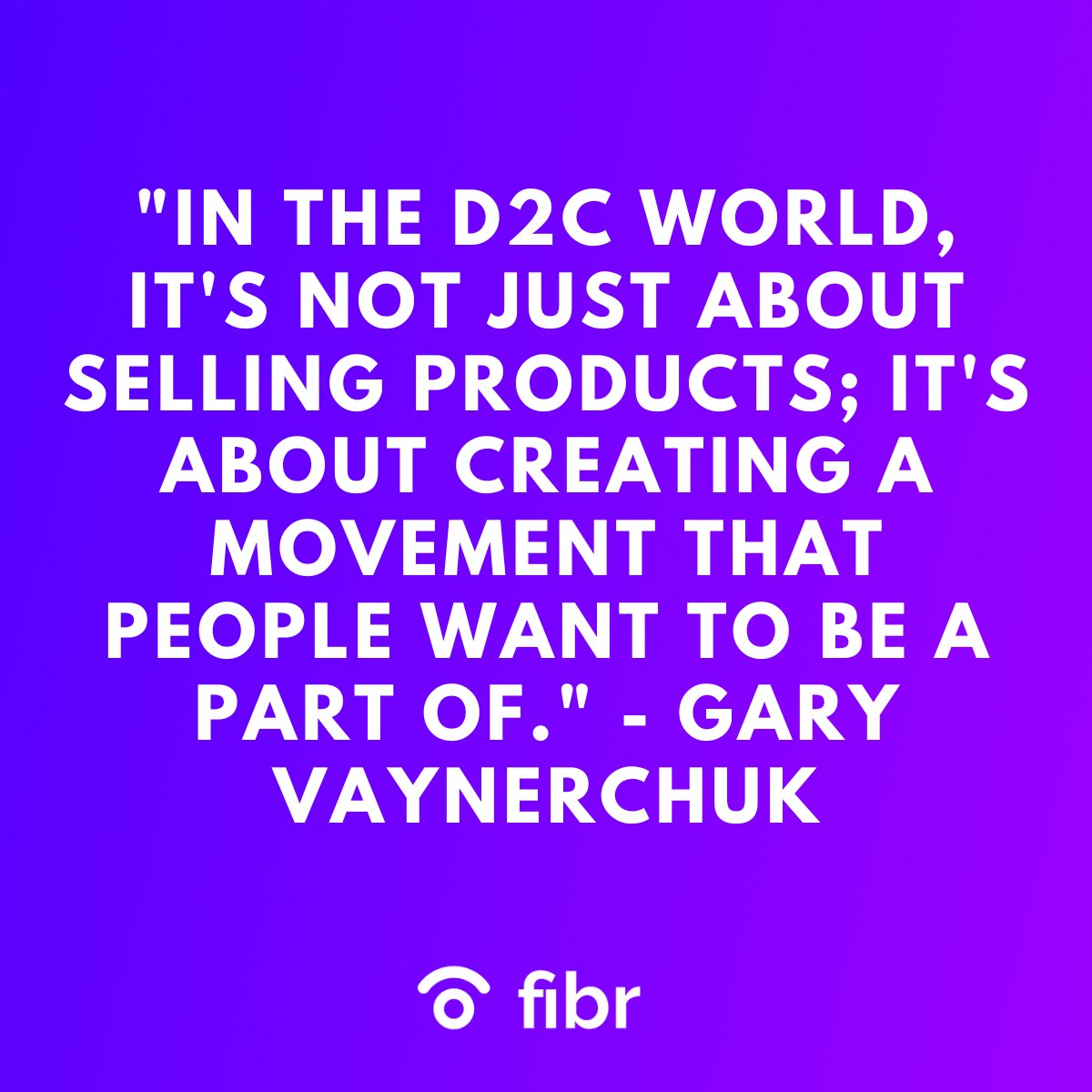 As @garyvee  says, the D2C revolution is about more than just selling. It's about forging meaningful connections with customers and sparking a movement.

#d2cbrands #ecommerce #onlineshopping #ConnectedCommerce #SocialCommerce #d2cRevolution #d2cMarketing