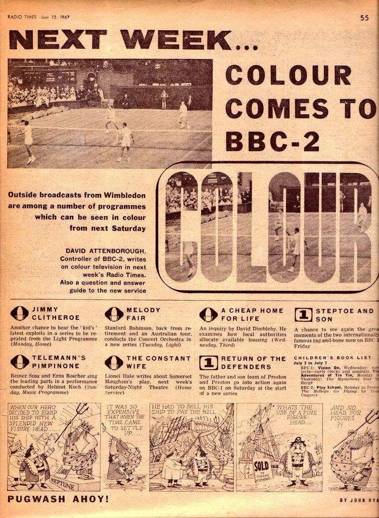 Graeme Wood on Twitter "TV📺30/6/67 BBC1 1.33Wimbledon 4.55Now for