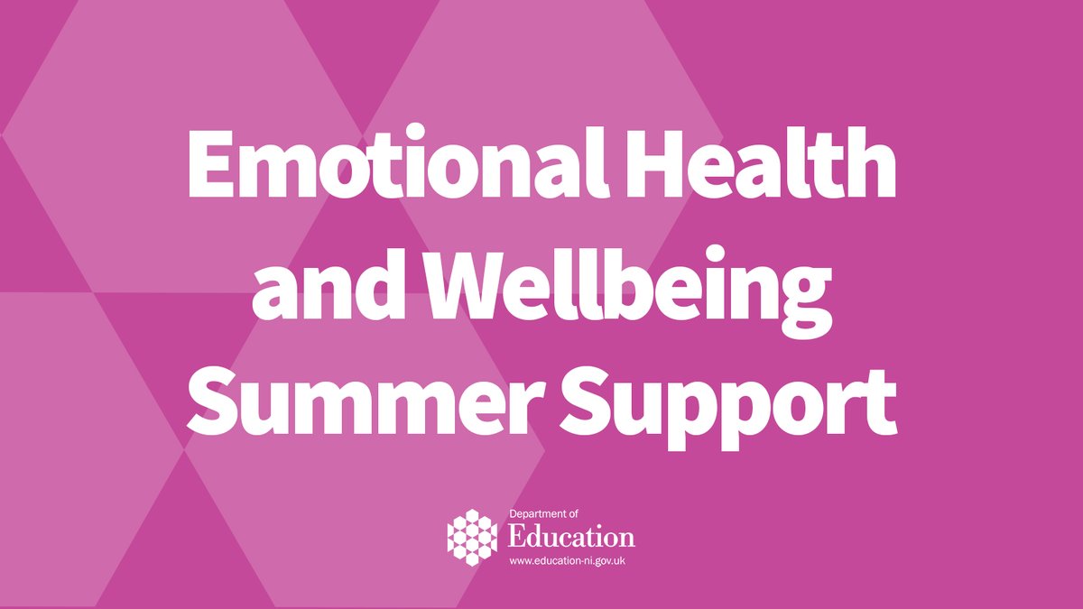 Some key services remain available to children and young people as well as school staff to support their emotional wellbeing during the summer months, and to parents/carers who have concerns for a young person. 

Further information: education-ni.gov.uk/publications/c…