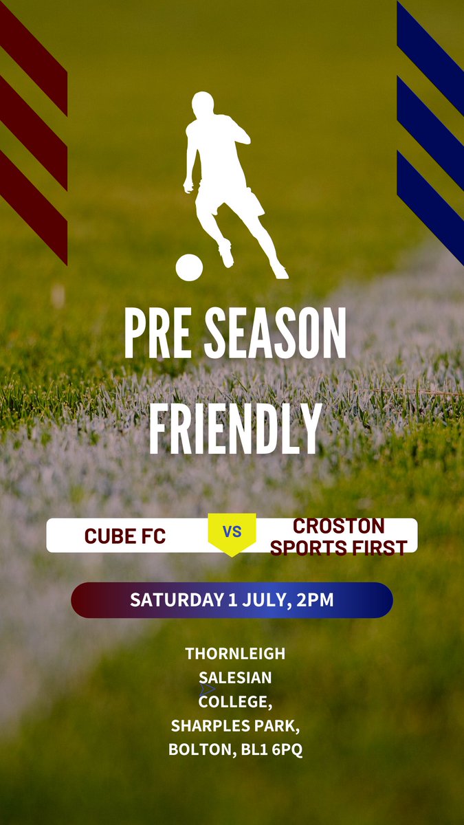 Back home after a while. Come and support the lads in which will be a tough challenge against <a href="/CrostonSportsFC/">Croston Sports Club FC</a>

📍Thornleigh Salesian College, Sharples Park, BL1 6PQ 
🕑 2 pm