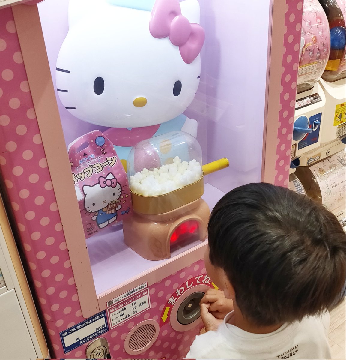 おはようございます☀️

キティちゃんのポップコーンマシンがお気に入りの長男🍿´-
キティちゃんはとってもかわいいんだけど、お値段が…🥺
そう思っているのに、ルンルン姿の長男を見られるならと、来る度に買ってしまう私です…🤦‍♀️💕

今日も素敵な1日を🌷.*

#おは戦50701jd 🍩
