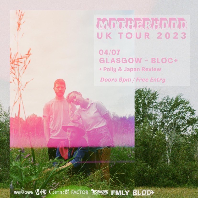 We’re back @BlocGlasgow this Tuesday 4th July supporting the incredible @motherhoodmusic on their UK tour and @thebandpolly 👾 FREE ENTRY, MUSIC KICKS OFF AT 9PM