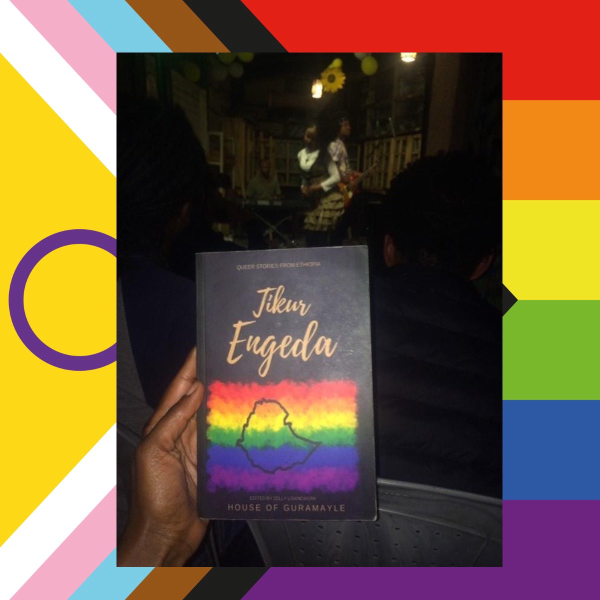 In this house, Pride is not ending!

The month of June might end, but our Pride celebration is not. 
Hence we say Happy Pride Season. 
Here is our anthology book “Tikur Engeda” in Addis. 

Big shout out to Selam 4 capturing these images. 

#HappyPrideSeason2023 
#አለን
#ነበርን