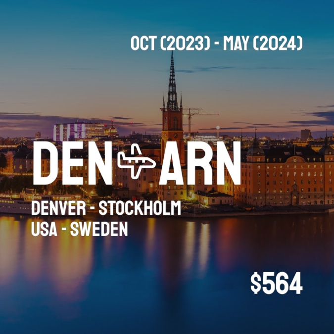 DENCheapDeals's tweet photo. ✈️ Denver (DEN) to Stockholm (ARN) for only $564 (USD) roundtrip 💸
852 live dates on Adventure Machine. - get the app on iOS or Android #denver #denversbest #denvercolorado #denverbroncos #denverphotographer #denverblogger https://t.co/uHIluQvaXD
