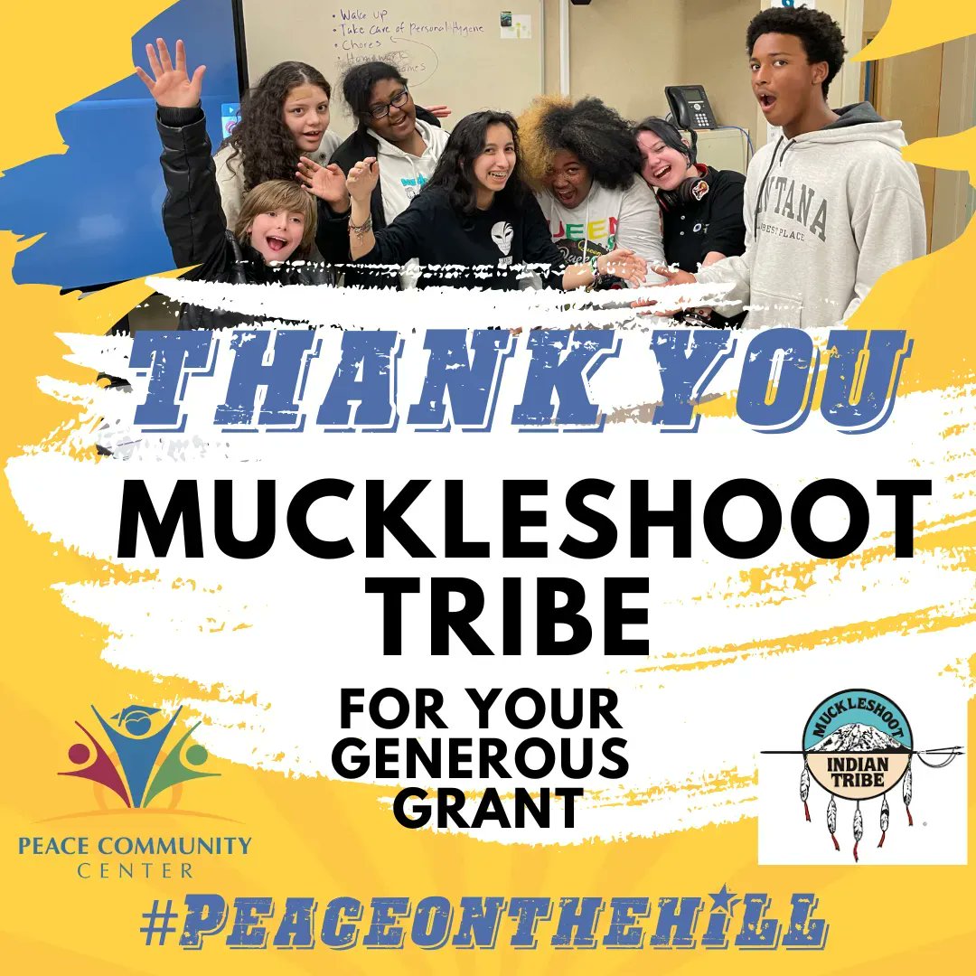 PCCTacoma's tweet photo. We wanted to take a moment to thank the Muckleshoot Tribe for their generous grant! We truly appreciate their willingness to support our scholars! 

#tacomanonprofit #peacecommunitycenter #pcctacoma #tacoma #muckleshoottribe #muckleshoot https://t.co/r4h3GFEWPb