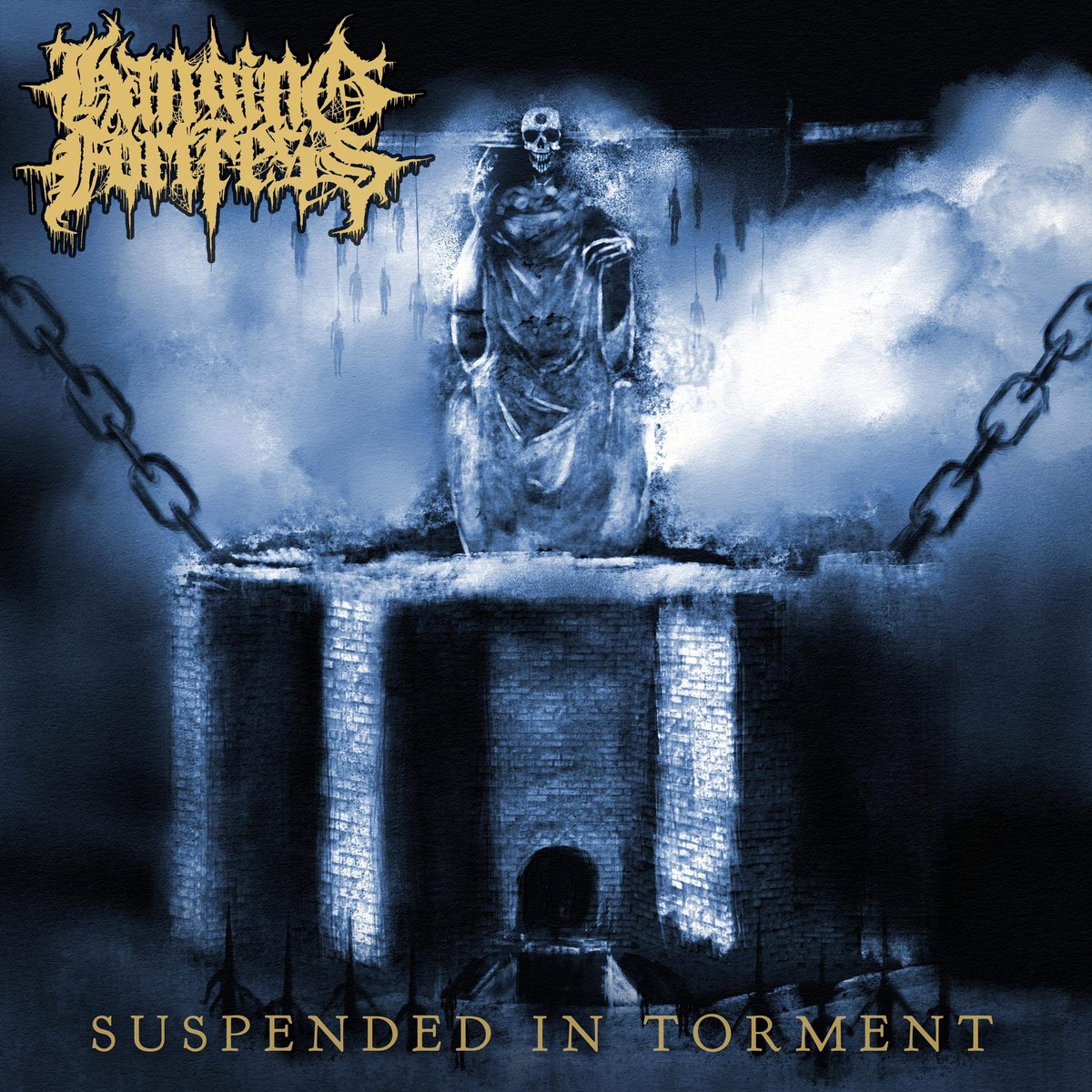 hangingfortress's tweet image. Two years in the making, we present you our second LP, SUSPENDED IN TORMENT. 
You can find our first single titled STREWN ACROSS THE ALTAR on all platforms. Let us know what you think.

Artwork by @drtrevago
Recorded, mixed, and mastered by Patrick Shekut of Underhill Recordings