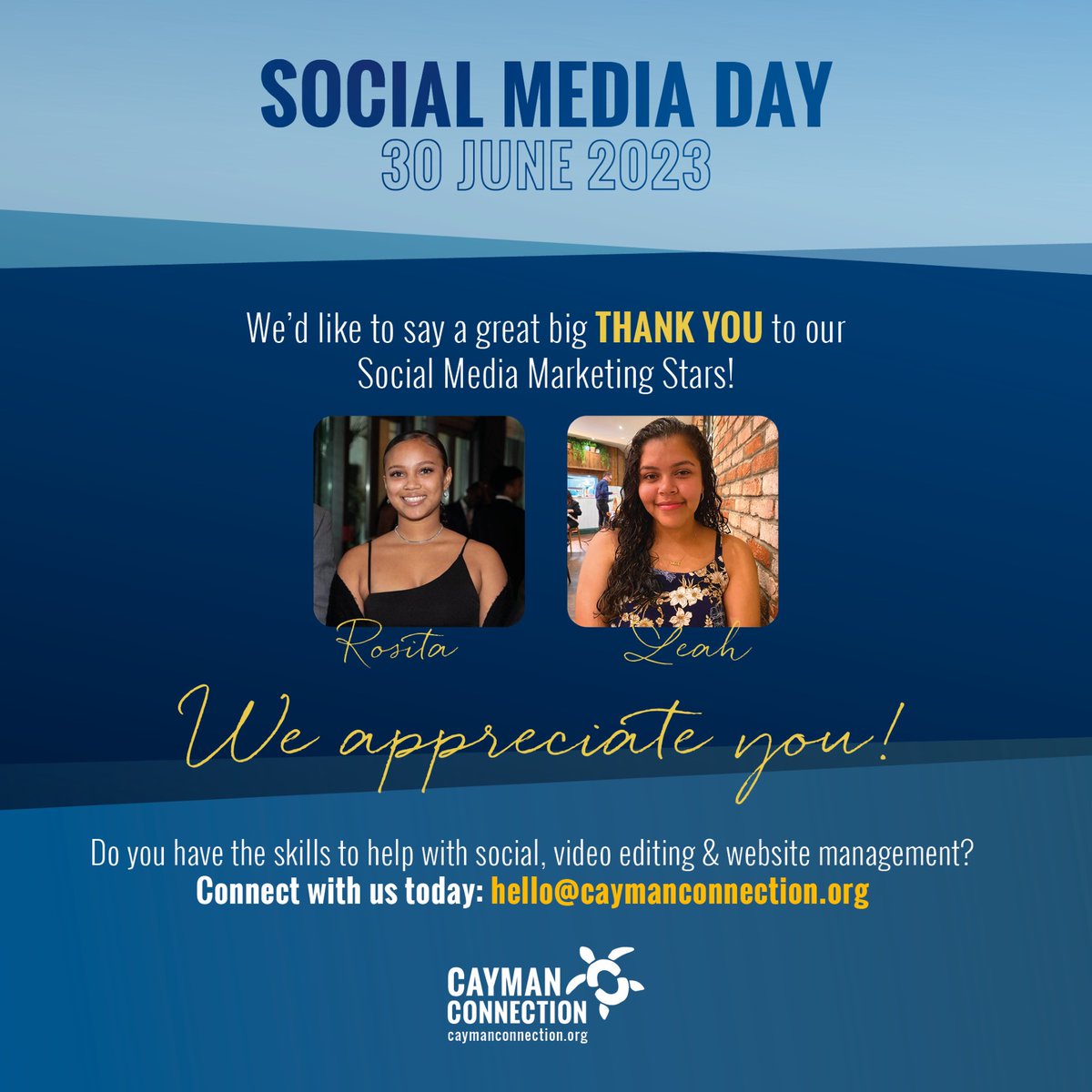 Without the skills and passion of our social media marketing team, it would be a real challenge interacting consistently and creatively with our people worldwide!🌎  

We appreciate you, Rosita and Leah, for being our stars🌟

#socialmediaday