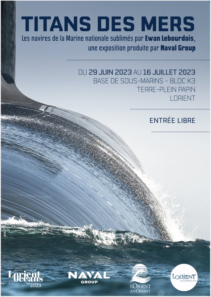 📷⚓ Naval Group vous donne rendez-vous pour la nouvelle étape de son exposition à la découverte des navires de la <a href="/MarineNationale/">Marine nationale</a> sublimés par <a href="/ewan_foto/">Ewan Lebourdais ⚓️</a> ⚓
📍 Base de sous-marins - Bloc K3, Lorient
📅 du 29 juin au 16 juillet 2023
ℹ️ Entrée Libre
#navgeek <a href="/VilledeLorient/">Ville de Lorient</a>