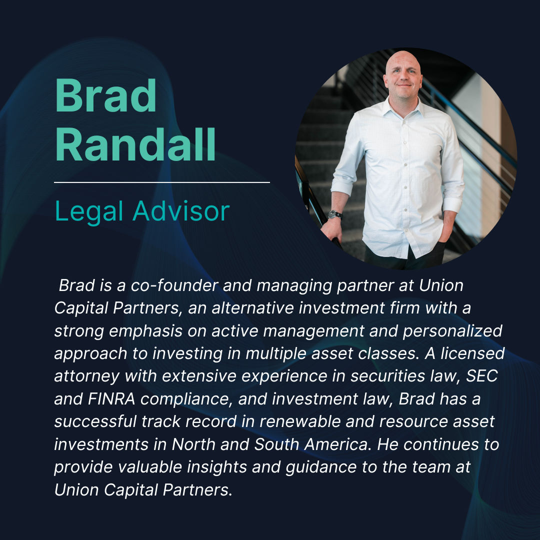 wasatchbiolabs's tweet photo. Brad Randall | Legal Advisor

Brad is a co-founder and managing partner at Union Capital Partners.

#science #biolabs #endalz #alzheimers #health https://t.co/gDJKqbtPFX