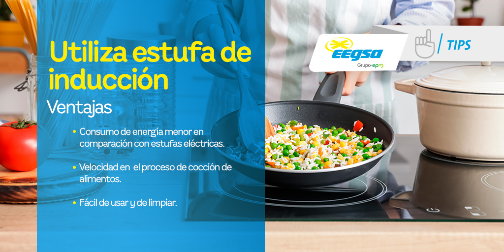 EEGSAGuatemala's tweet photo. Las estufas de inducción son más eficientes en el consumo de energía ya que crean un campo magnético provocando la aparición de corrientes inducidas, que pasan por el fondo de las ollas, de esta forma los alimentos se calienten más rápido.
#EEGSATips https://t.co/wJUNSqPUvJ