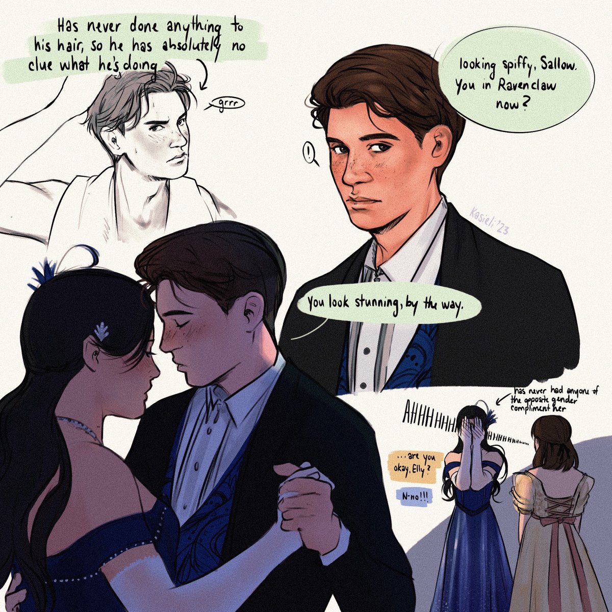 brb thinking about the how much I want the Yule ball in #HogwartsLegacy ft. my MC and #SebastianSallow