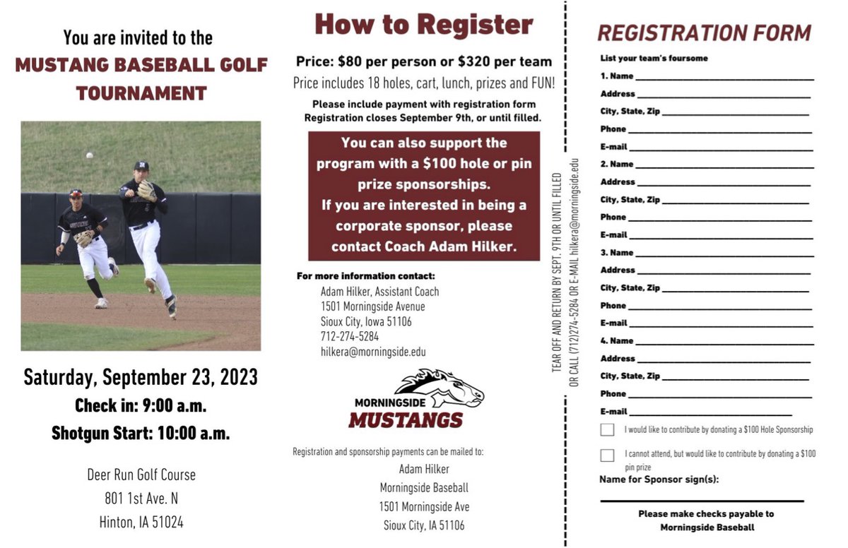 Mark your calendars & get your team together for our annual golf tournament! 🗓️ Saturday September 23rd ⛳️ Deer Run Golf Course Hinton, IA Reach out to Coach Hilker to reserve your team's spot. If you can't attend consider being a hole, pin prize, or corporate sponsor.