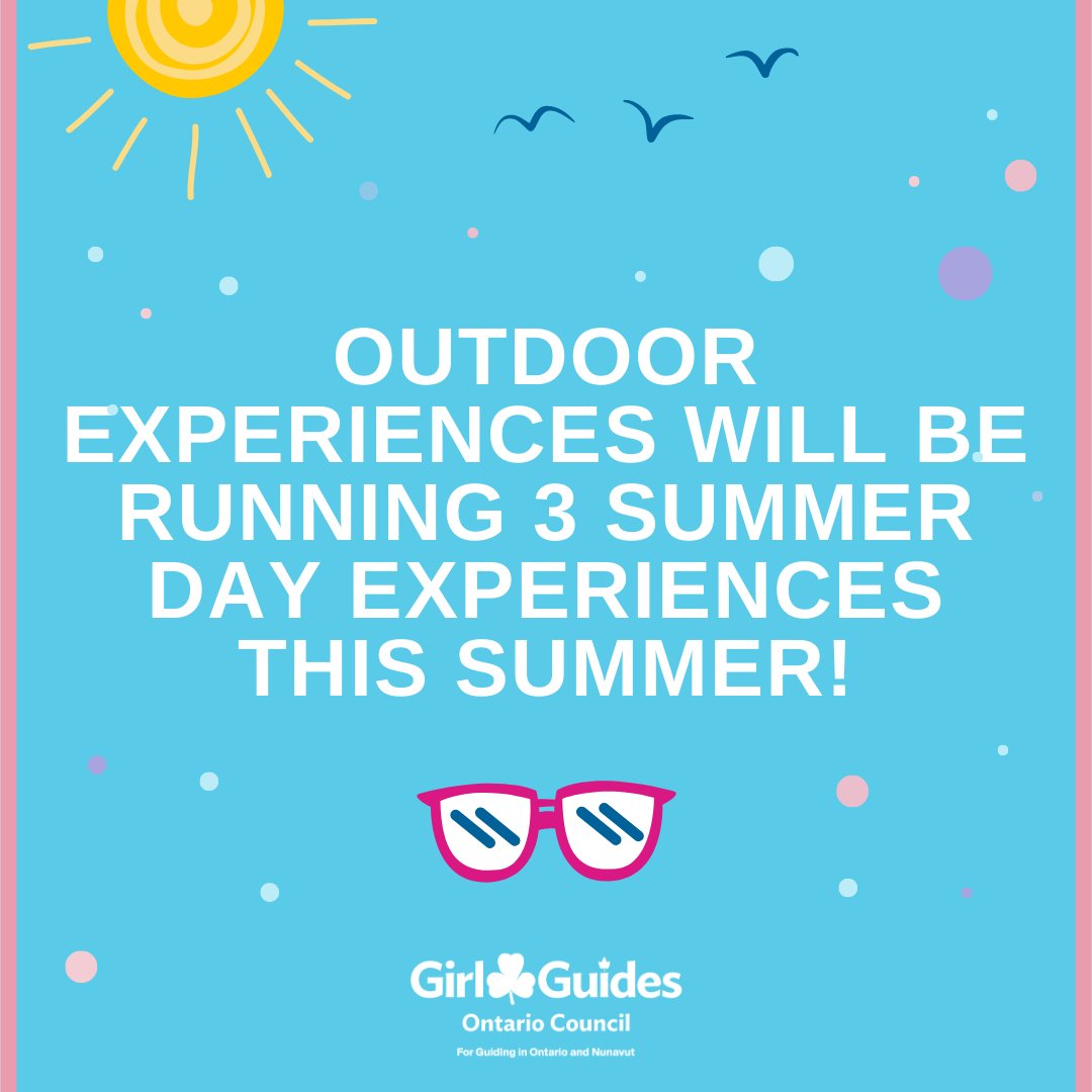 girlguidesonnv's tweet photo. This just in: Outdoor Experiences will be running 3 SUMMER Day Experiences this Summer! You can register to join us for a super fun day of activities at one of two facilities on July 29th, and one on August 19th at https://t.co/XAKuiDyVeh! https://t.co/XzKxDO2unA