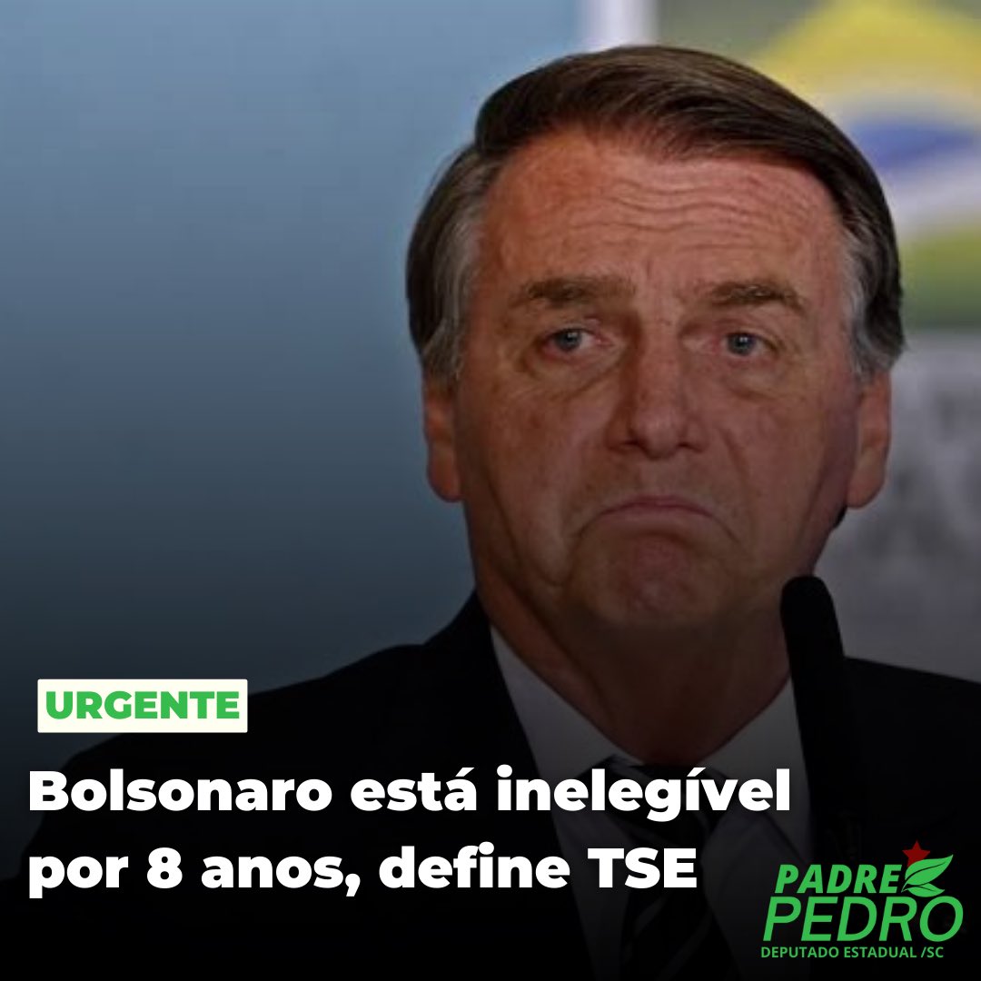 padrepedro13's tweet photo. ACABOU! O Tribunal Superior Eleitoral (TSE) formou maioria pela condenação e consequente inelegibilidade do ex-presidente Jair Bolsonaro (PL) nesta sexta-feira (30). O julgamento foi retomado com o voto da ministra Cármen Lúcia.
Grande dia👍🏻 https://t.co/DKlf4ZZxrW